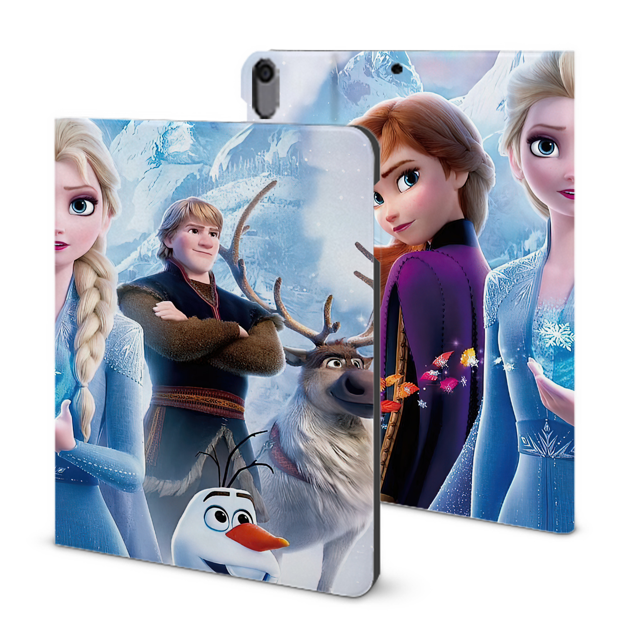 （画像用） アナと雪の女王 アンナ エルサ Frozen Anna Elsa IPad ケース ブック型 PUレザー TPU 耐衝撃 軽量 薄型 ペン収納なし 全面保護 IPad 各モデル対応